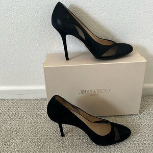 Jimmy Choo black suede heels